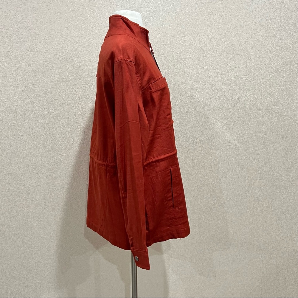 32 Degrees Cool Orange Red Linen Blend Trace Drawstring NWT Jacket Size Medium - Picture 5 of 10